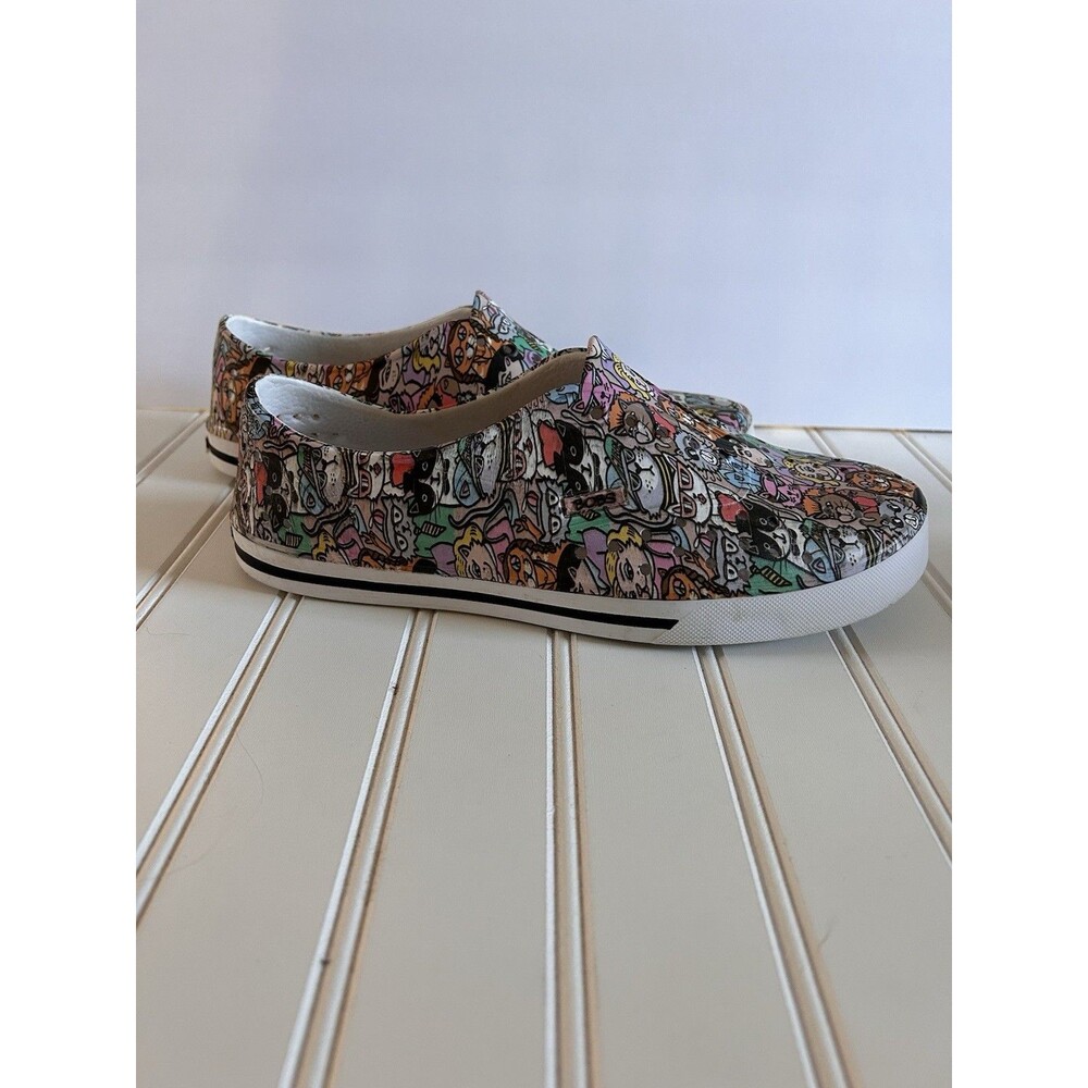 Skechers BOBS Aquamenace Cat Print Shoes Women Sz 9 Slip On EVA Foam Rubber Flat - Picture 11 of 13